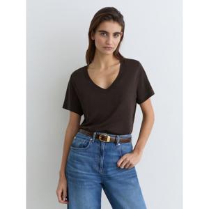 REISS Lola Linen V-Neck T-Shirt
